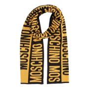 Moschino Vinter Ull Logo Halsduk Black, Dam