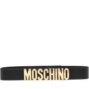 Moschino Svart Läderbälte Black, Dam