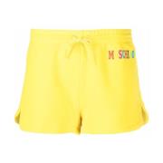Moschino Korta shorts i ekologisk bomull med logotyp Yellow, Dam
