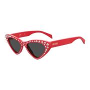 Moschino Röda Acetat Solglasögon med IR Linser Red, Dam