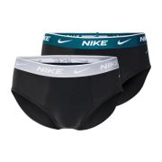 Nike Svarta Briefs med Kontrast Elastik - Paket om 2 Black, Herr