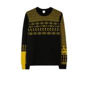 Paul Smith Stickade plagg med rund hals och Fairisle-mönster Black, He...