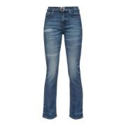 Pinko Bootcut jeans with Love Birds belt Blue, Dam