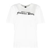 PINKO Avslappnad Rund Hals T-shirt White, Dam