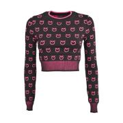 Pinko Monogram Crop Sweater Multicolor, Dam