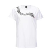 PINKO Jersey T-shirt i Tinto Capo Stil White, Dam