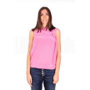 Pinko Tvättad Crepe de Chine Blus Pink, Dam