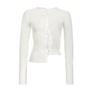 Pinko Rasato Stickad Topp White, Dam