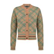 PINKO Jacquard Cardigan i Passito Stil Brown, Dam