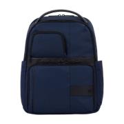 Piquadro Blå Bucket Bag Ryggsäck med Tekniska Funktioner Blue, Herr