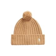 Polo Ralph Lauren Mysig Ribbad Pom Pom Mössa Brown, Unisex