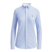 Polo Ralph Lauren Randig Oxfordstickad Heidi Skjorta Blue, Dam