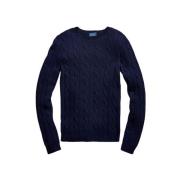 Polo Ralph Lauren Julianna Cashmere Twist Tröja Blue, Dam