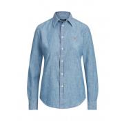 Polo Ralph Lauren Georgia Chambray Skjorta med Broderad Logotyp Blue, ...