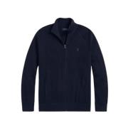 Polo Ralph Lauren Texturerad bomullszip-tröja Blue, Herr