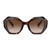 Prada Geometriska solglasögon för modeframåt kvinnor Brown, Dam