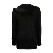 Stella McCartney Svart Utskuren Stickad Topp Black, Dam