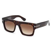 Tom Ford Fyrkantiga Havana solglasögon Brown, Herr