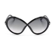 Tom Ford Svarta solglasögon med originaltillbehör Black, Dam