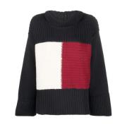 Tommy Hilfiger Flag Icon Sweater från TH Collection Blue, Dam