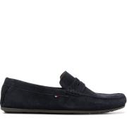 Tommy Hilfiger Blå Mocka Loafers för Män Blue, Herr