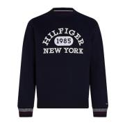 Tommy Hilfiger Blå Monotype Collegiate Crewneck för Män Blue, Herr