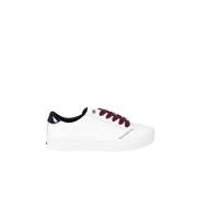 Tommy Hilfiger Snörade sneakers med rund tå och varumärkesdetaljer Whi...