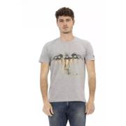 Trussardi Action Grå Bomull T-shirt med Framsida Tryck Gray, Herr