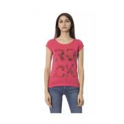 Trussardi Rosa Bomull T-Shirt med Framsida Tryck Pink, Dam