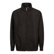 Valentino Sweatshirt med Sweatshirt med dragkedja Black, Herr