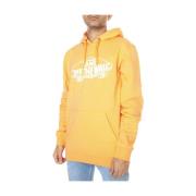 Vans Orange Hoodie Regular Fit Dragsko Huva Framficka Enfärgad 100% Bo...