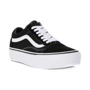 Vans Klassiska svarta mockaplattformsneakers Black, Dam