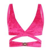 Versace Top bikini i förlängd Fuchsia sammet Pink, Dam