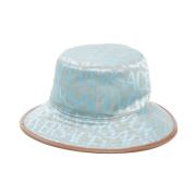 Versace Logo Print Bucket Hat Blue, Herr