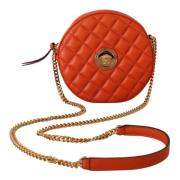 Versace Läder Crossbody Väska Red, Dam