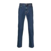 Vivienne Westwood Blå VW-Print Tapered-Leg Jeans Blue, Herr