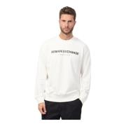 Armani Exchange Ekologisk Bomull French Terry Sweatshirt White, Herr