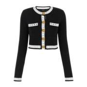 Balmain Spetsstickad Kofta Black, Dam