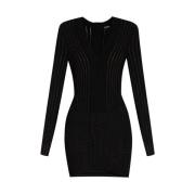 Balmain Klänning med lurextrådar Black, Dam