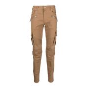 Balmain Taupe Skinny Leg Trousers Beige, Herr