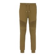 Balmain Logo tryckta bomulls joggingbyxor Green, Herr