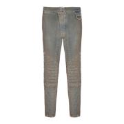 Balmain Ribbad bomull slim-fit jeans Multicolor, Herr