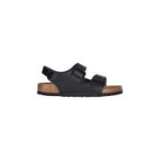 Birkenstock Milano Natural Leather Sandaler Black, Herr