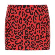 Dolce & Gabbana Tryckt brokad minikjol Red, Dam