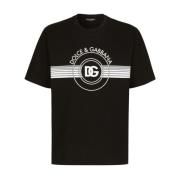 Dolce & Gabbana Nero Logo Print T-Shirt Black, Herr