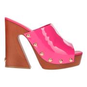Dolce & Gabbana Lädersandaler för varmt väder Pink, Dam