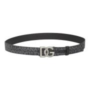 Dolce & Gabbana Svart DG Logo Bälte - Herraccessoarer Aw23 Black, Herr