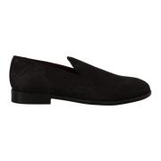 Dolce & Gabbana Svarta Blommiga Brokadtofflor Loafers Skor Black, Herr