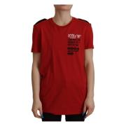 Dolce & Gabbana Röd Amor Vincit Omnia Crewneck T-shirt Red, Dam