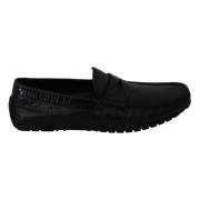 Dolce & Gabbana Svarta Platt Läderloafers Black, Herr